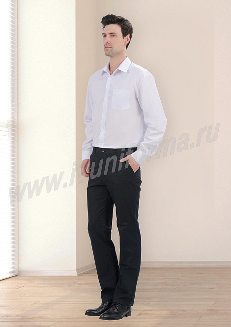 Рубашка мужская белая "Алвис" (длинный рукав)